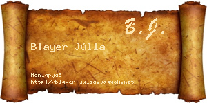 Blayer Júlia névjegykártya